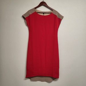 Armani Exchange Womens Red Liquorice Lined Knee Length Cap Sleeve Dress Sz 2 NWT